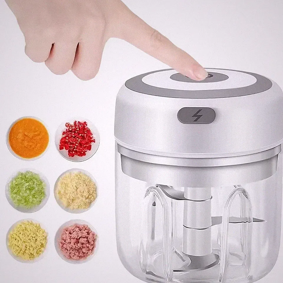 Mini Food Chopper Electric Processor Blender Glass Mixer Garlic Spices Grinder