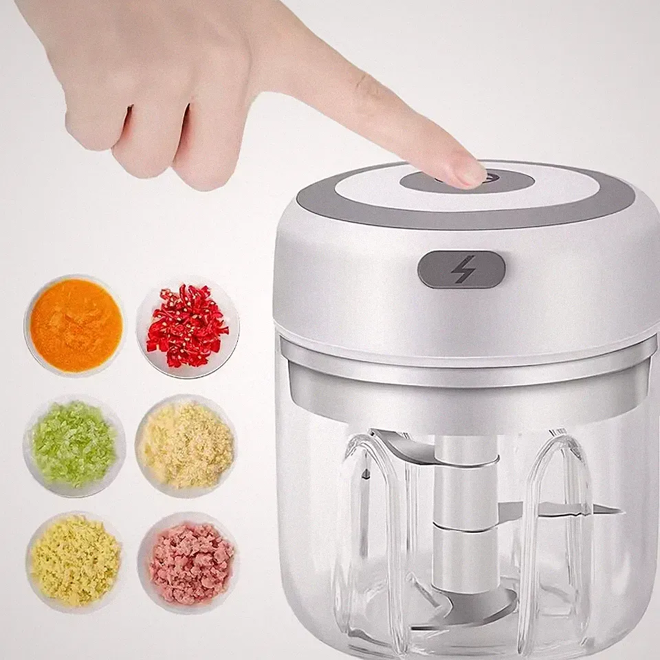 Mini Food Chopper Electric Processor Blender Glass Mixer Garlic Spices Grinder