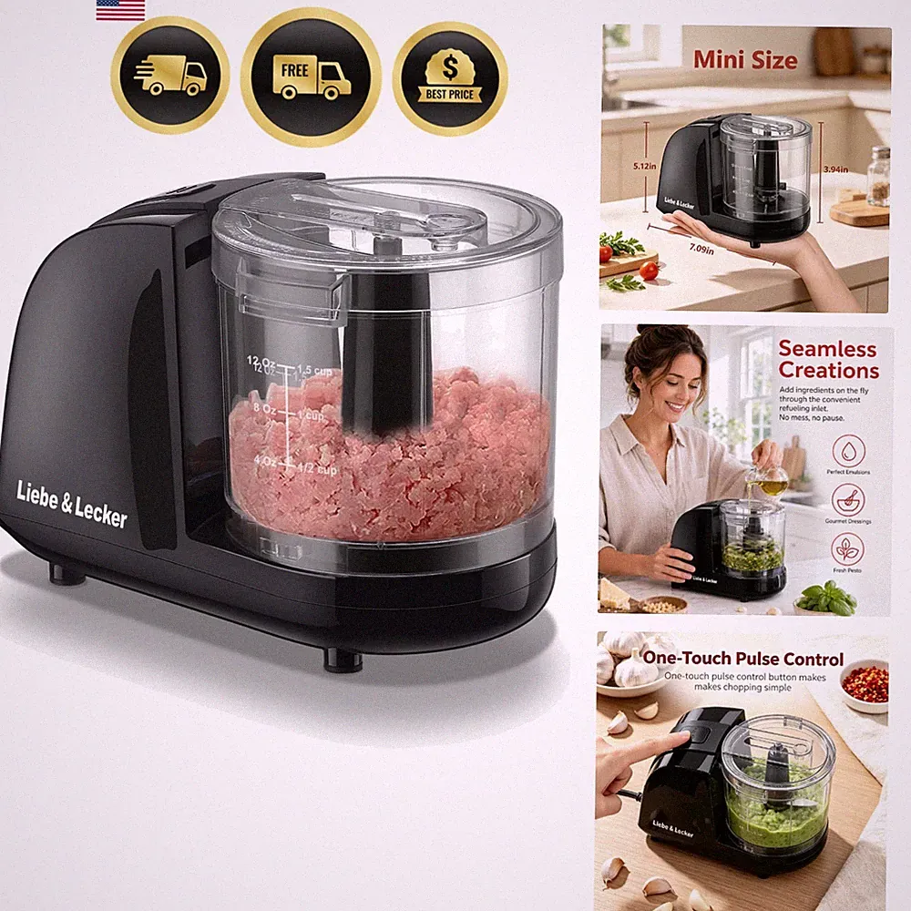 Mini Food Processor 1.5 Cup Electric Food Chopper