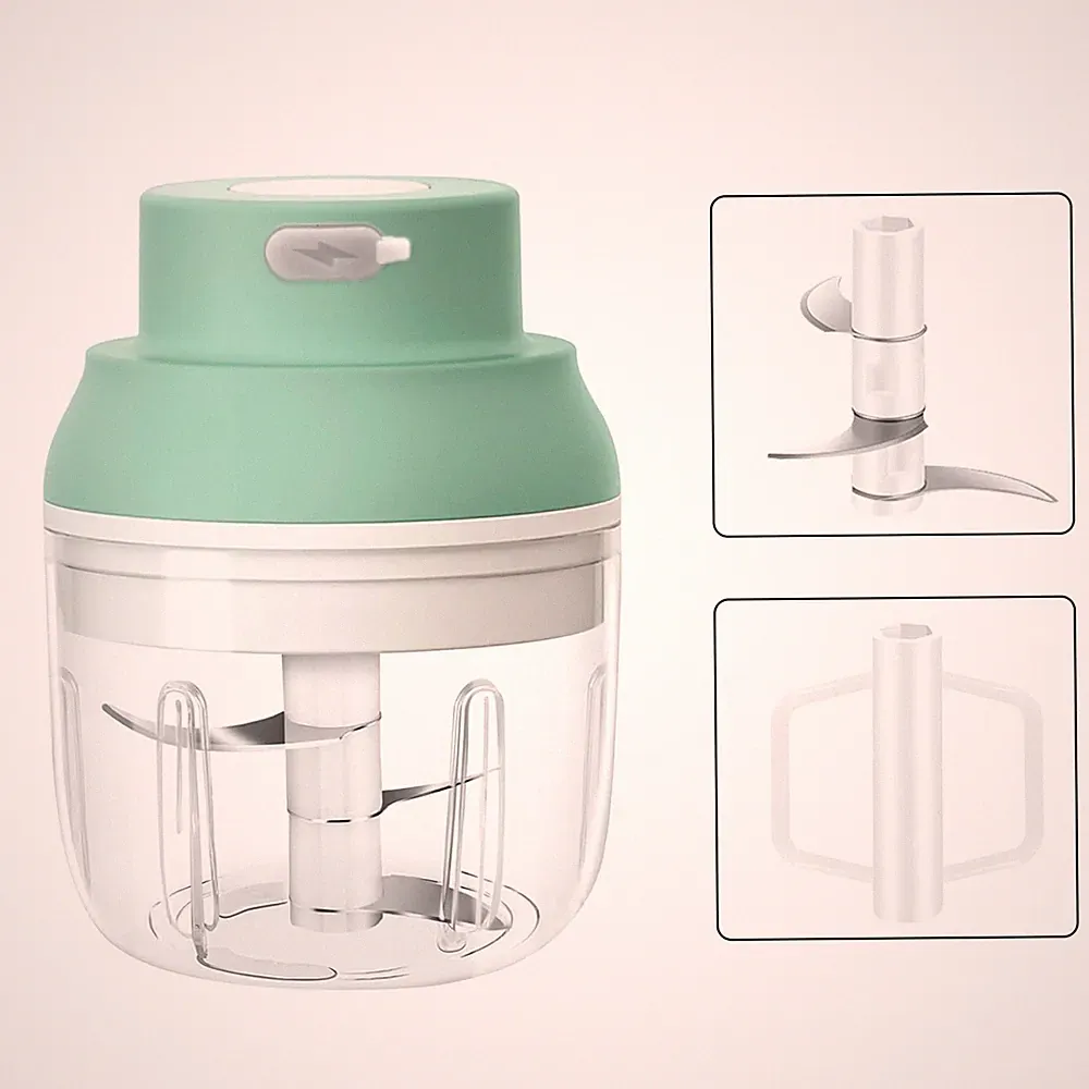 Mini Food Processor 250ml Food Chopper Electric Vegetable Onion Slicer White