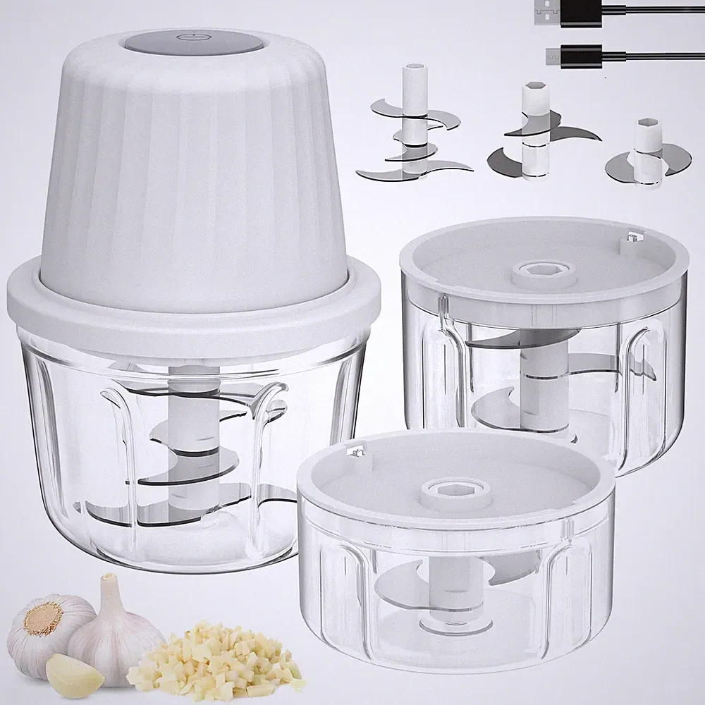 Mini Food Processor Cordless Set with Multiple 3*(400ml+250ml+100ml) Bowls＆ 6...