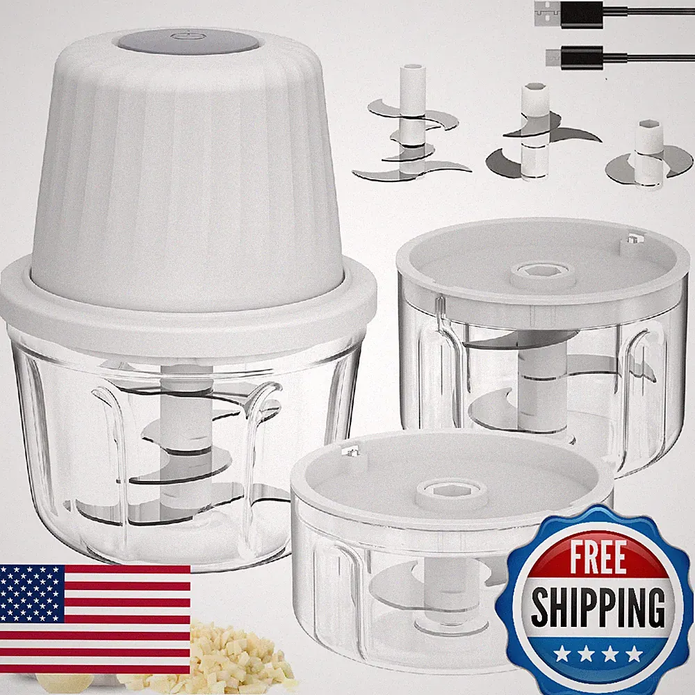 Mini Food Processor Cordless Set with Multiple 3*(400ml+250ml+100ml) Bowls＆ 6+3+