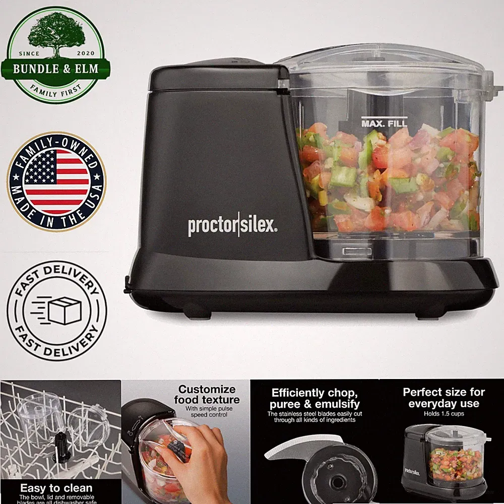 Mini Food Processor for Chopping, Puree and Emulsify with Stainless Steel Blades