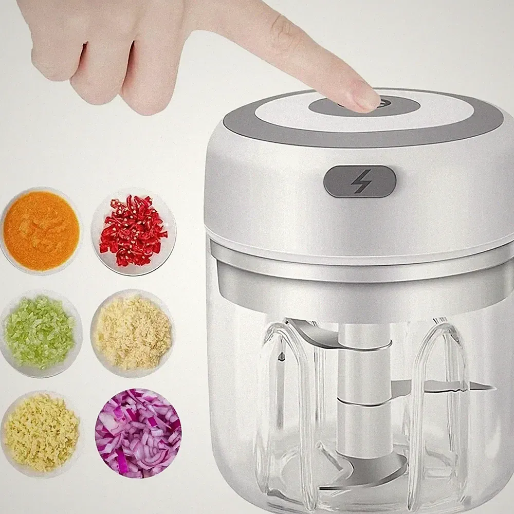 Mini Food Processor, Vegetable Garlic Chopper, USB Meat Grinder, Rechargeable