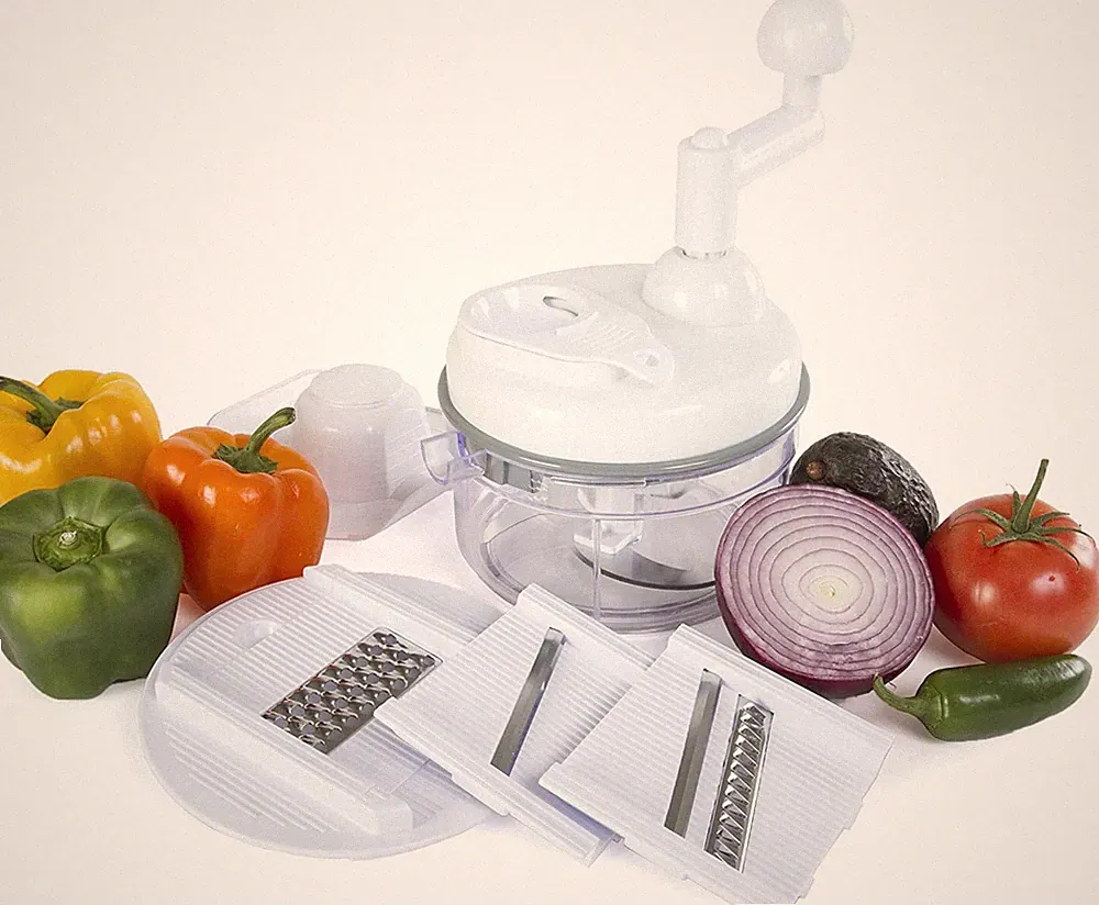 Miracle Chopper Manual Food Processor Salsa Maker, Blender, Slicer and Julienne