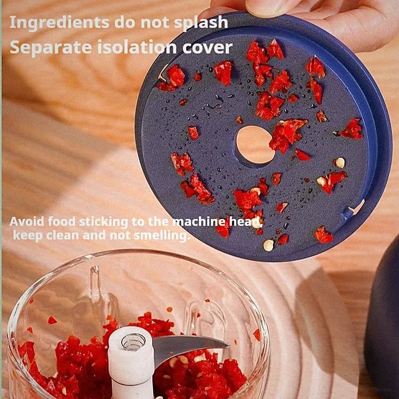 Model Type-c Rechargeable Food Processor Electric , Mini Chopper, blue