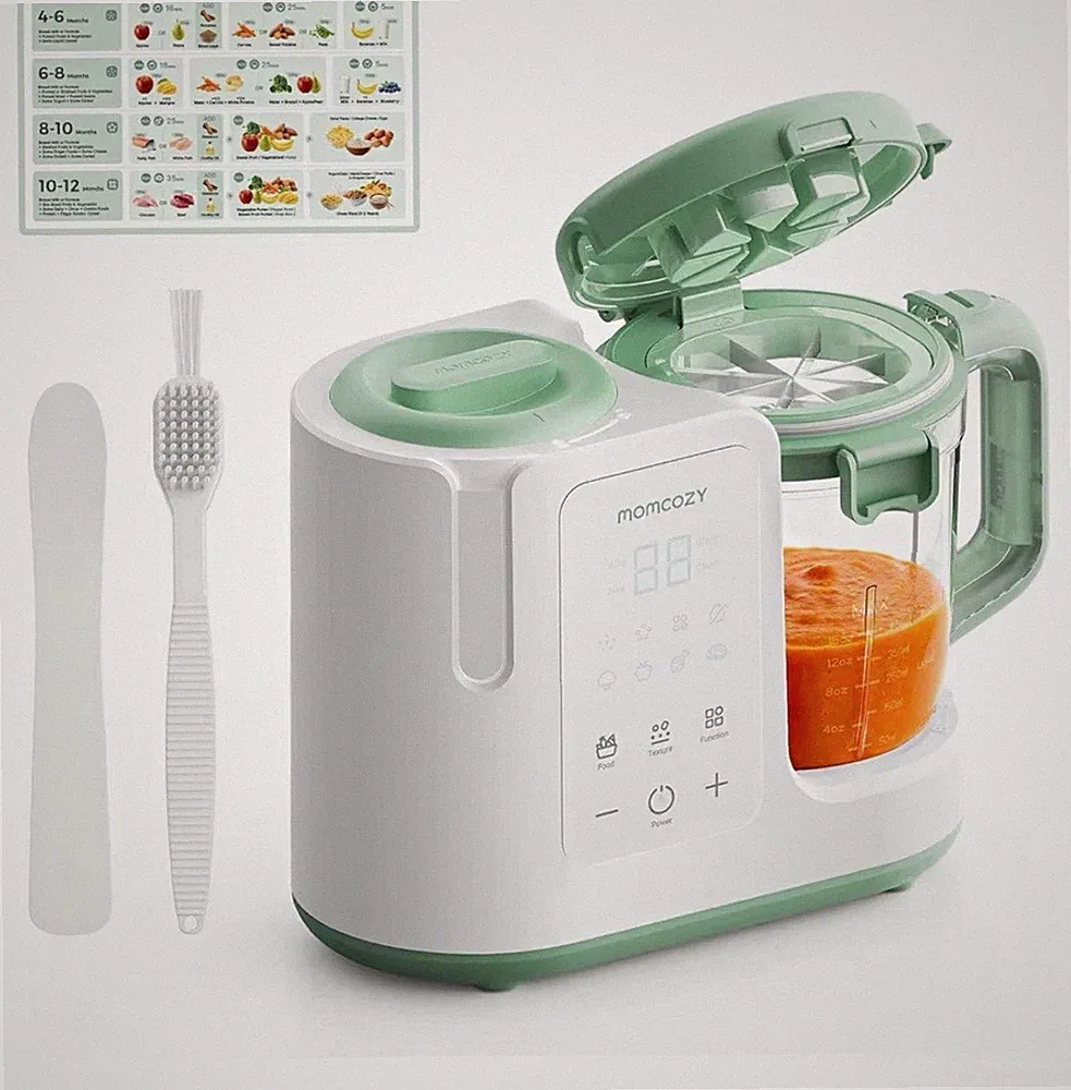 Momcozy AutoMeal Baby Food Maker Blender & Steamer, Touch Panel, Self-Cleaning