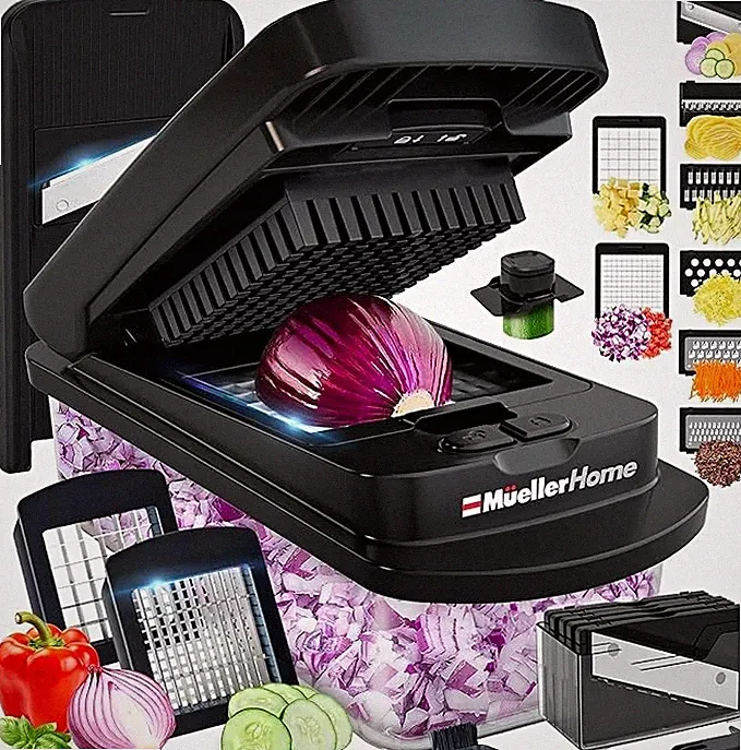 Mueller Home Pro-Series Food Chopper MC-780 Black 8-Blade Manual Dishwasher Safe