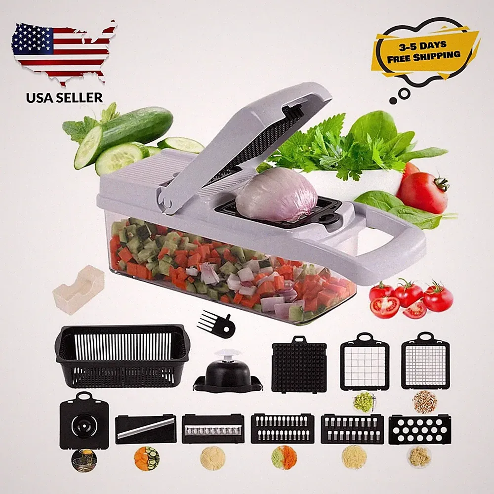 Multi 22-in-1 Veggie Mandoline Slicer Food Chopper Cutter for Tomato Fruit