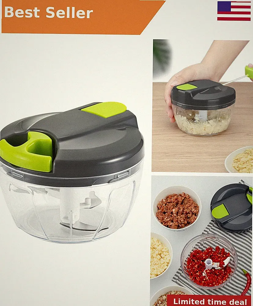 Multi-Function Manual Food Chopper & Processors with Handle and Cover