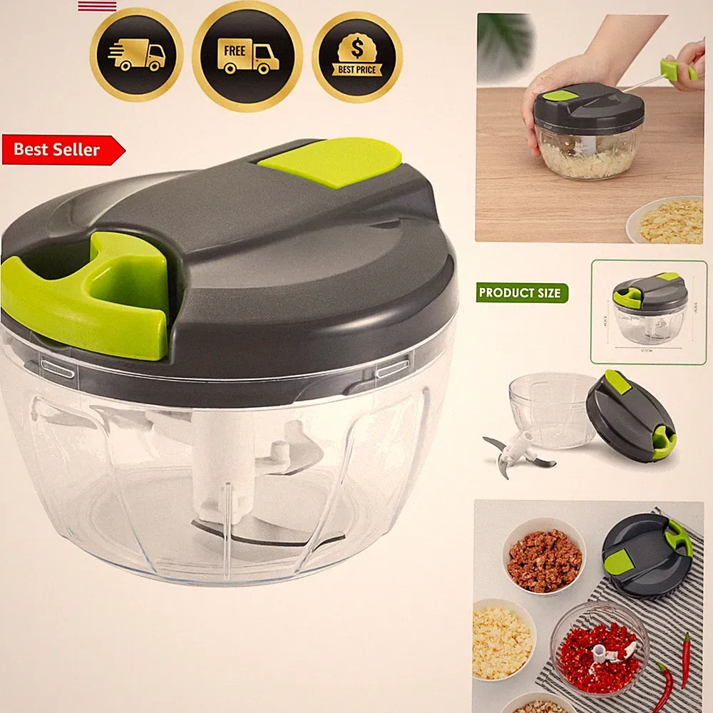 Multi-Function Manual Food Chopper & Processors with Handle and Cover,Vegetab...