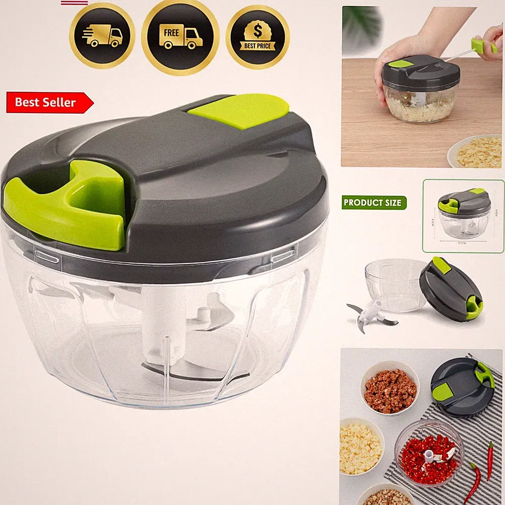 Multi-Function Manual Food Chopper & Processors with Handle and Cover,Vegetab...