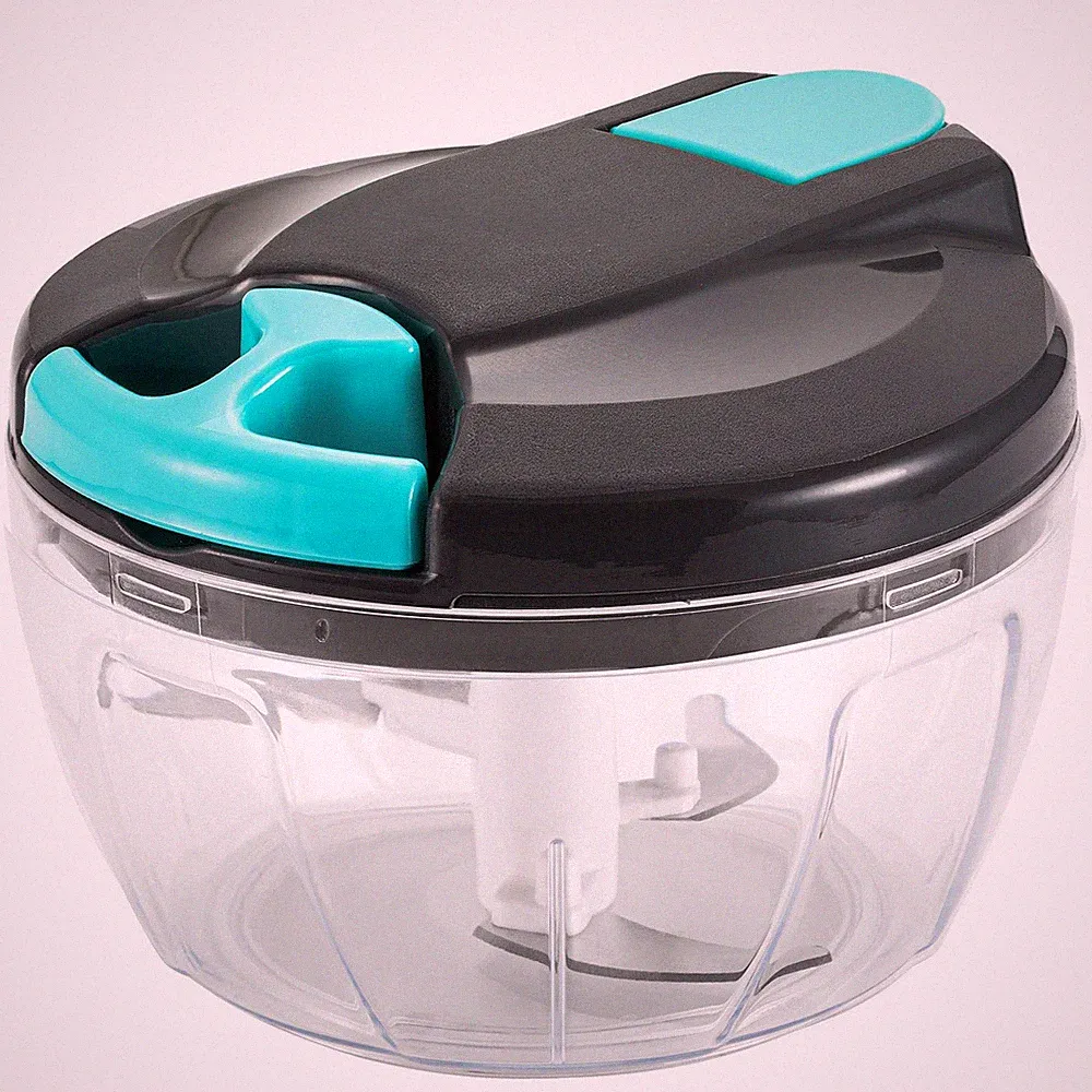 Multi-Function Manual Food Processors & Chopper with Cover and 500ml, Blue