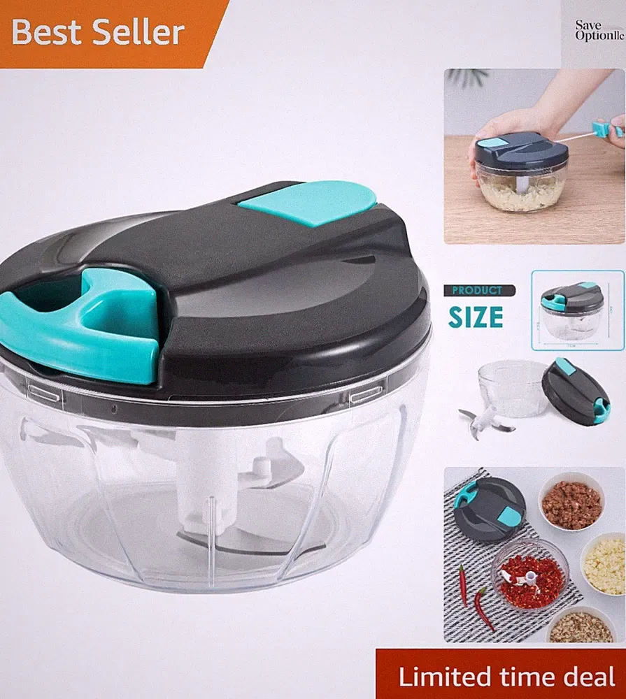 Multi-Function Manual Food Processors & Chopper with Cover and Handle, Garlic...