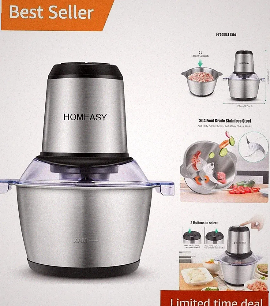 Multi-Functional 2L Meat Blender with Ultra-Sharp Blades - Quick & Easy Prep