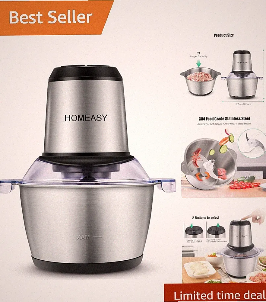 Multi-Functional 2L Meat Blender with Ultra-Sharp Blades - Quick & Easy Prep