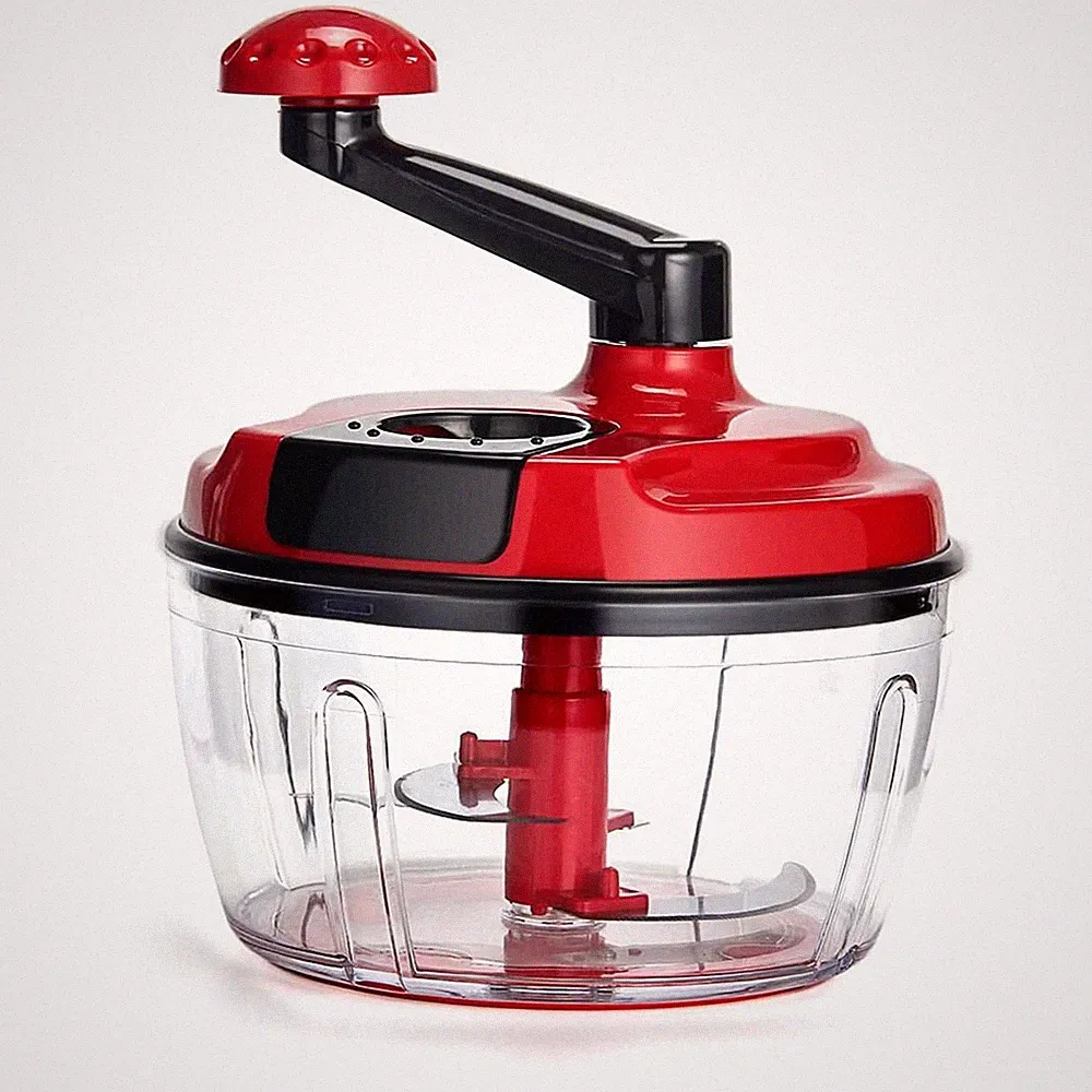 Multi-Functional Manual Food Processor,8 Cup Hand-powered Crank Chopper,Mince...