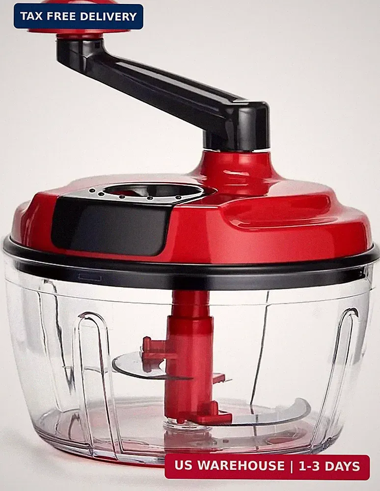 Multi-Functional Manual Food Processor,8 Cup Hand-powered Crank Chopper,Mincer B