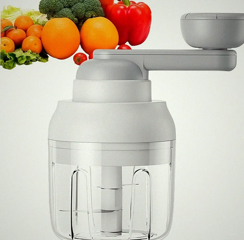 Multi-Functional Manual Food Processor Vegetable Chopper, Hand-Powered handle...