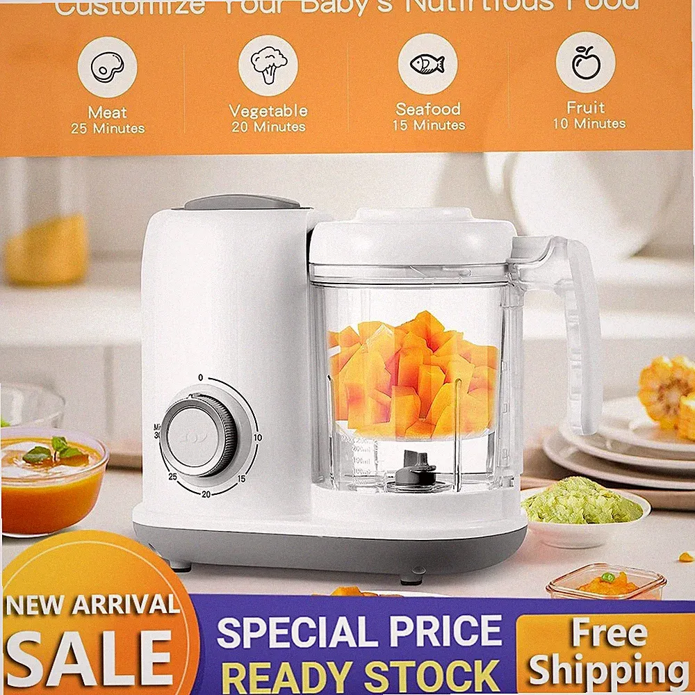 Multifunctional Baby Food Maker 4-in-1 Food Processor Steamer Grinder Blender