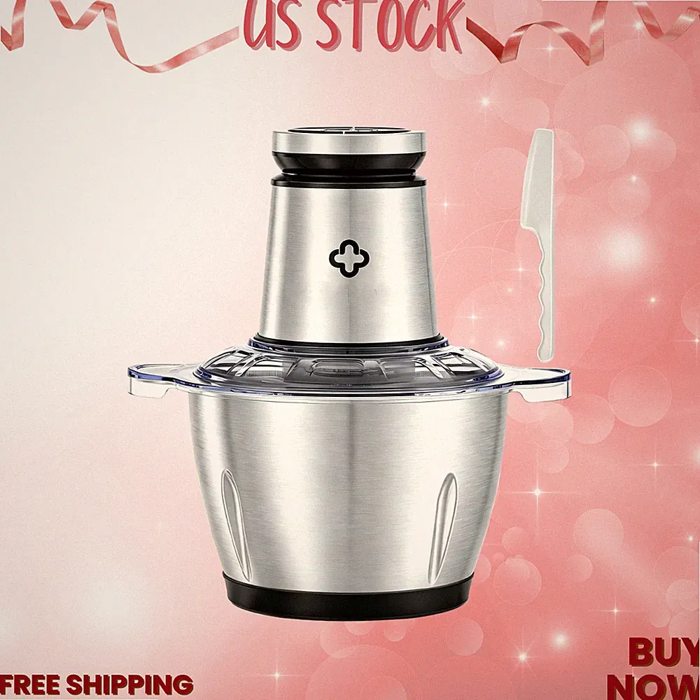 NEW 10 Cup Food Processor 600W Electric Chopper Meat Grinder 2.3L Stainless Stee