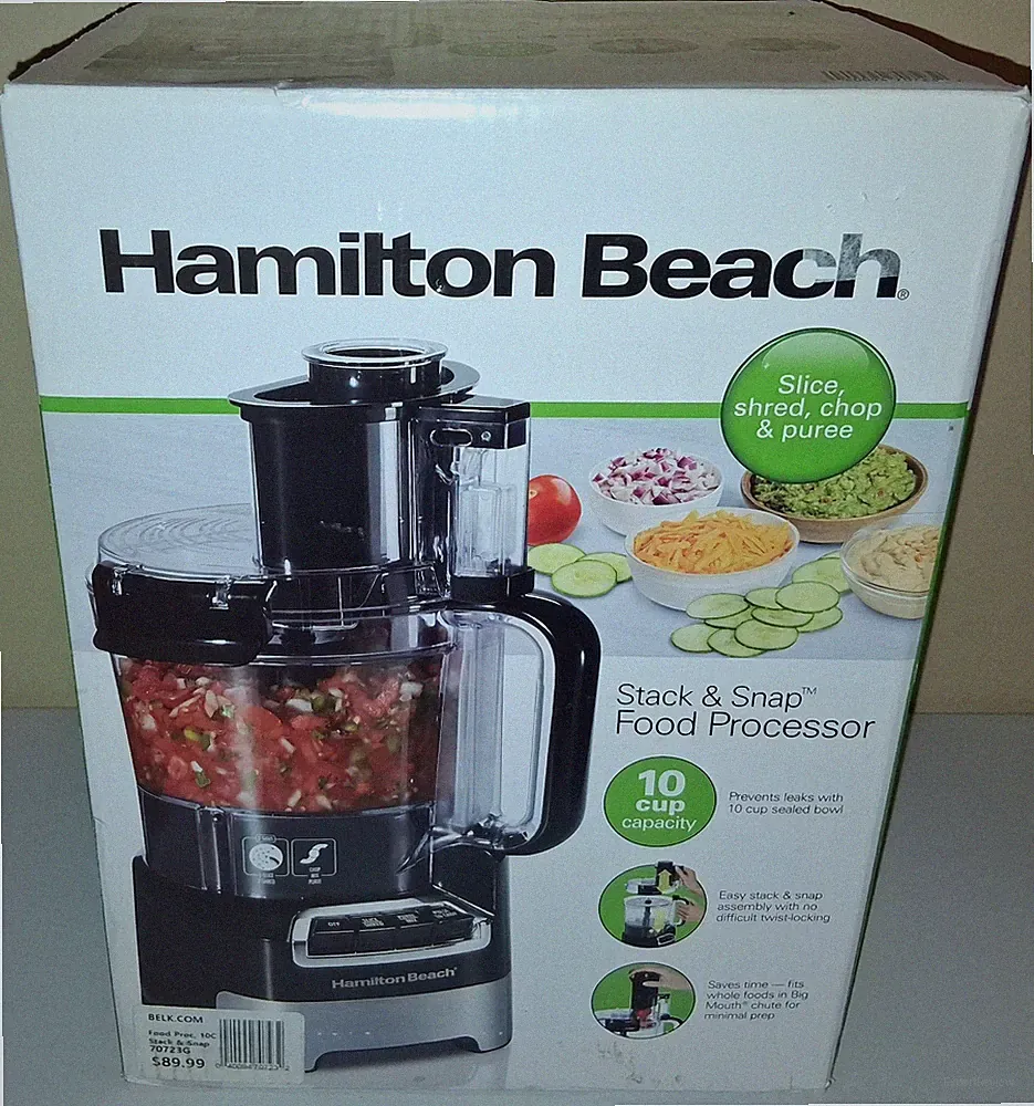 NEW 2023 HAMILTON BEACH STACK & SNAP 10 CUP FOOD PROCESSOR 70723