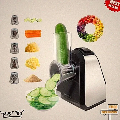 NEW 5 in 1 Electric Cheese Grater Shredder Salad Shooter Vegetable Chopper