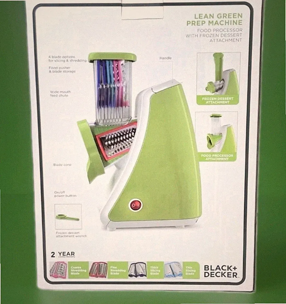 NeW Black & Decker Lean Green Prep Machine Food Processor Frozen Deserts #SL1050