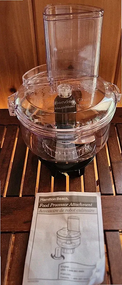 New Blender Chef Food Processor Top Attachment & Blade Only Hamilton Beach
