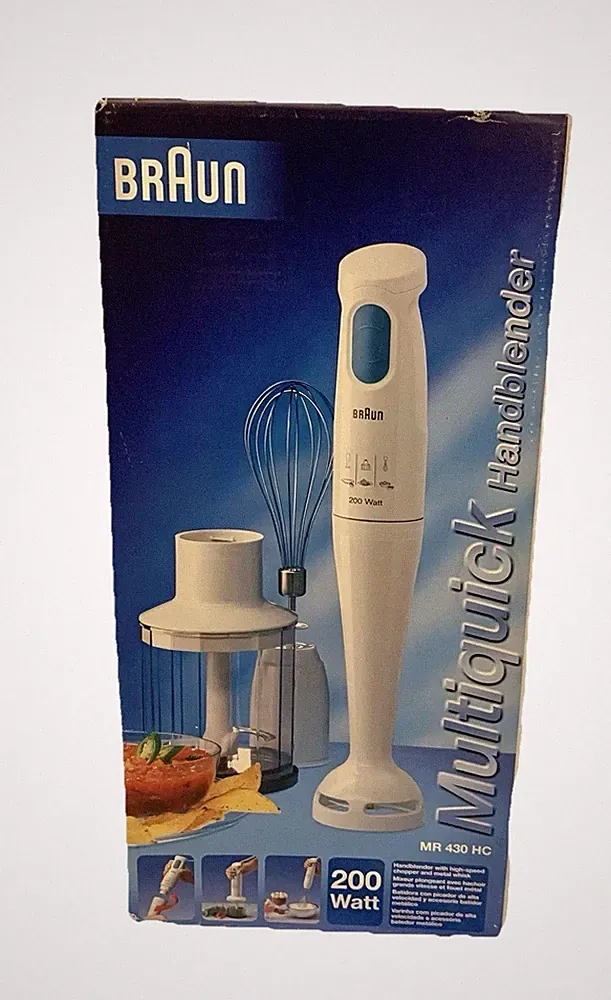 New Braun Multiquick 200 watt HandBlender & Chopper Model MR 430 HC Accessories