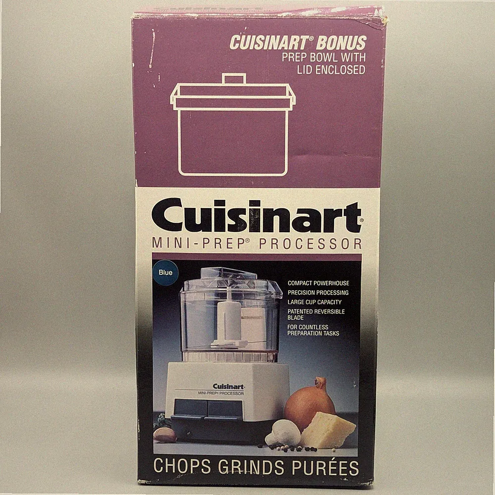 New Cuisinart DLC-1 Mini-Prep Blue Food Processor plus Extra Bowl & Lid