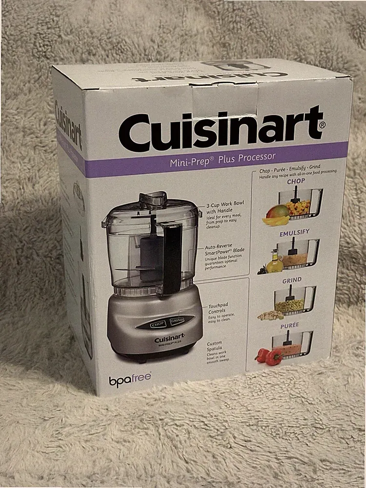NEW Cuisinart Food Processor, Mini-Prep Plus 3 Cup, 24 Oz, Brushed Chrome Nickel