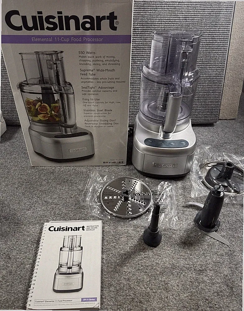 New Cuisinart FP-11SVP1 Elemental Collection 11 Cup Food Processor /Silver