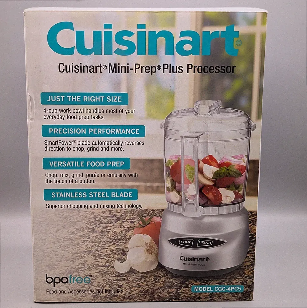 New Cuisinart Mini-Prep Plus 4-Cup Food Processor Silver CGC-4PC5