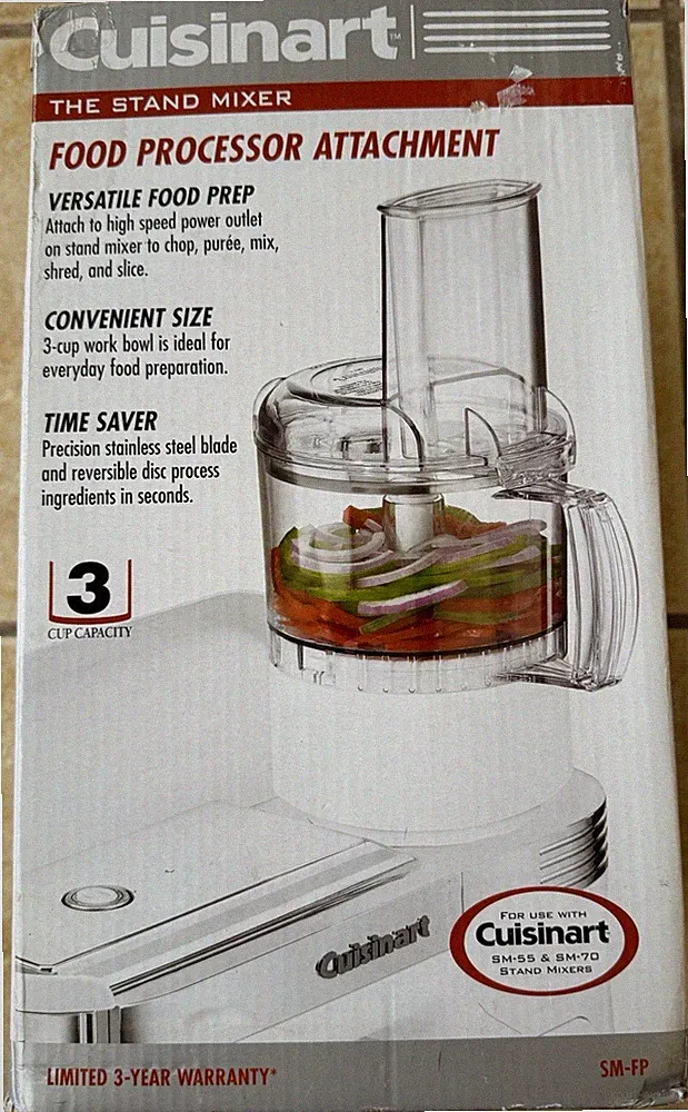 NEW! Cuisinart Mixer Food Processor Attachment Accessory 3 Cup SM-FP SM55 SM70