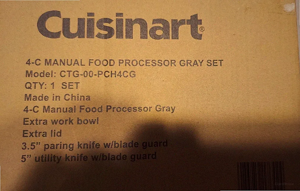 New Cuisinart Prep Express Manual Food Processor CTG-00-PCH4CG 4-C Grey Set NIOB