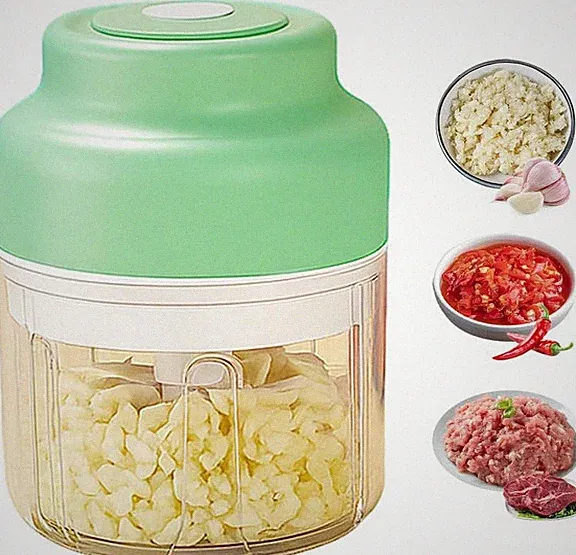 New Electric Garlic Chopper Rechargeable Mini Food Processor USB 250ML Portable