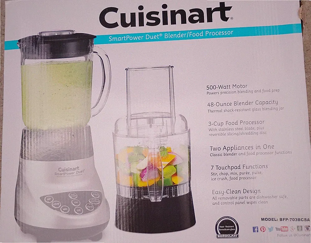 NEW FACTORY SEALED Cuisinart BFP-703 Smart Power Duet Blender/Food Processor