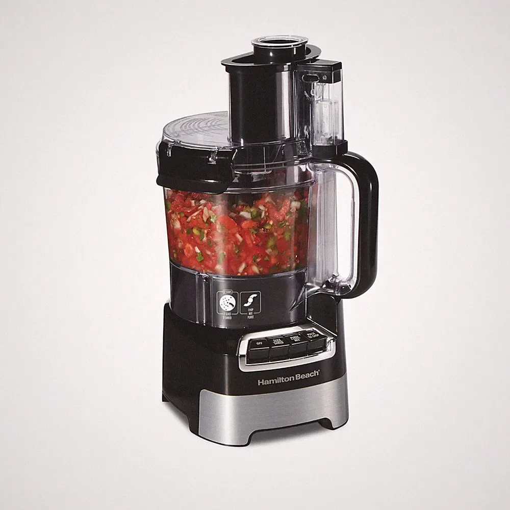 NEW - Hamilton Beach 10 Cup Food Processor Stack And Snap Black Chute