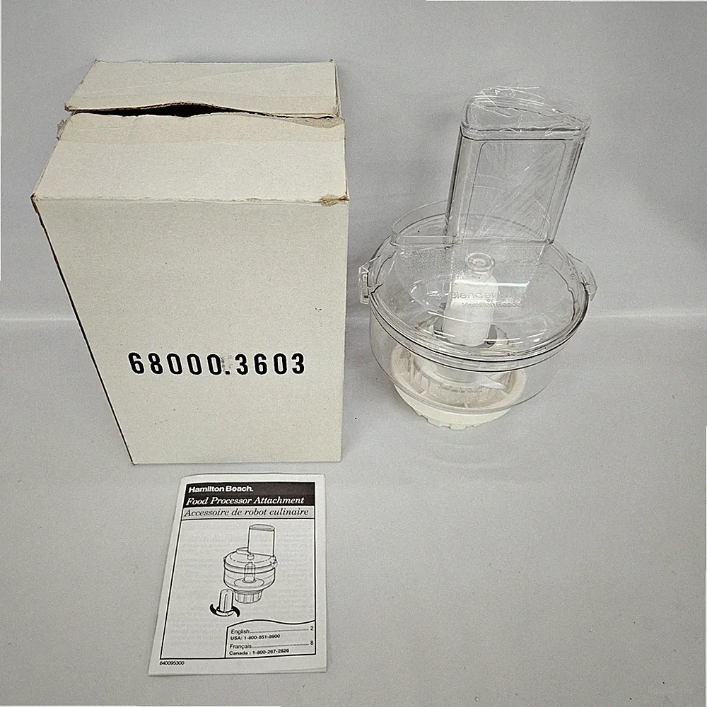 NEW Hamilton Beach Blender Chef Food Processor Attachment + Pusher, Instructions