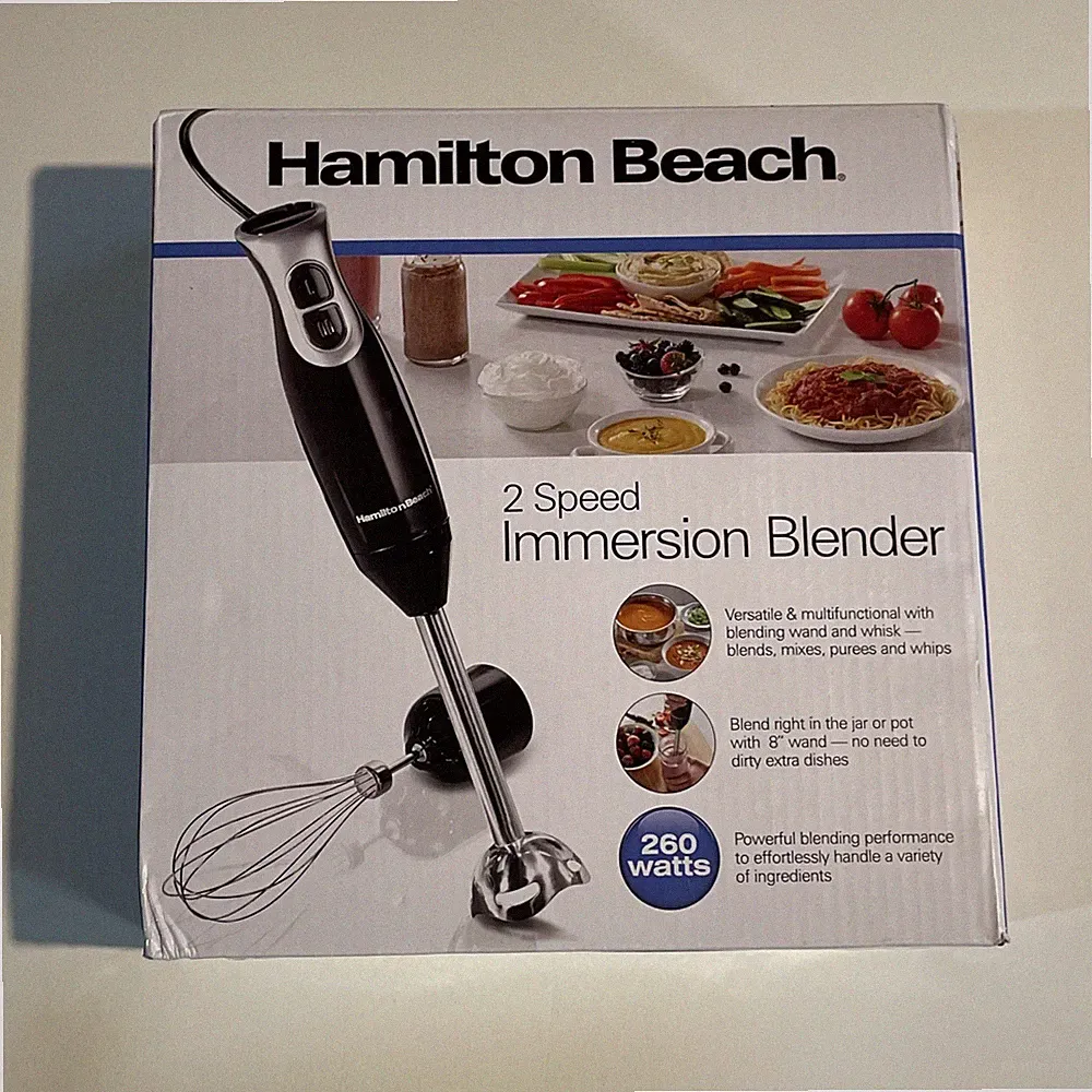 NEW in Box! Hamilton Beach Immersion Blender with Blending Wand and Whisk