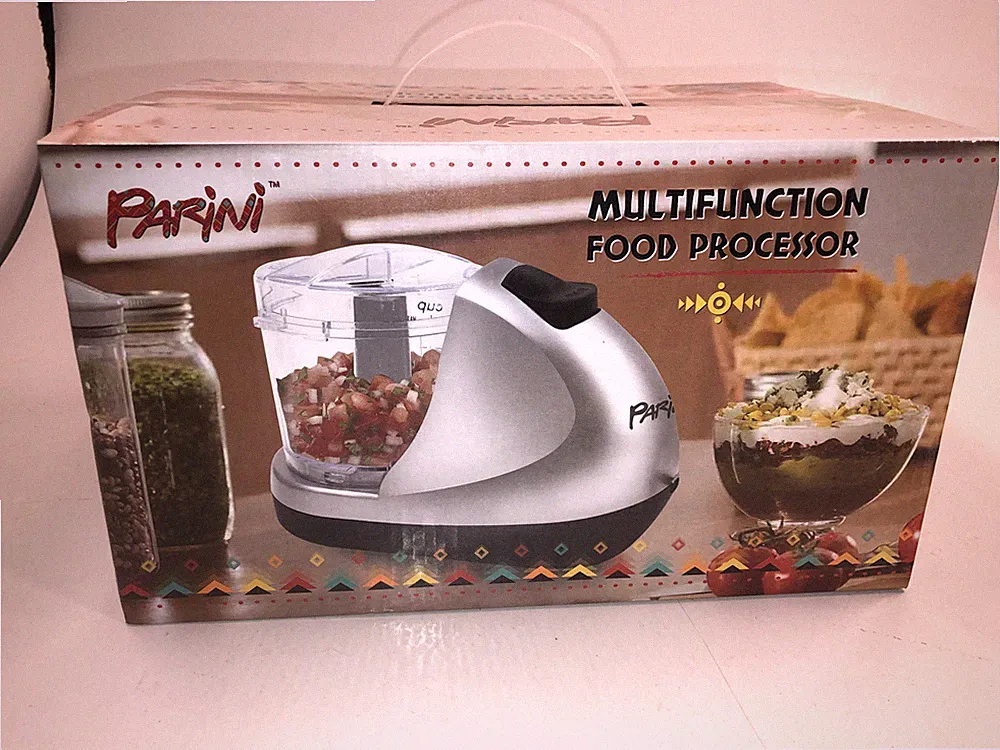 New in Box Parini Multifunction Mini Food Processor Reversible Slicer/Shredder