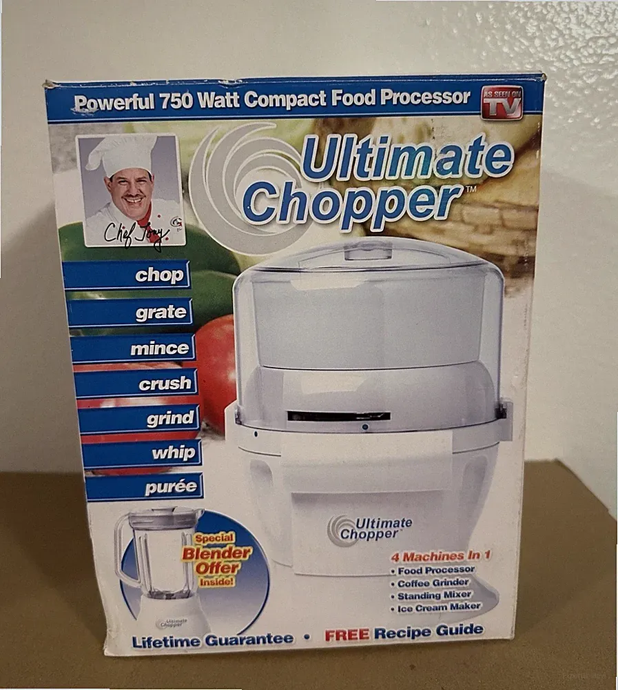 New in Box Ultimate Chopper CH-1 Food Processor 600 Watts 750 Watts Mx Power VTG