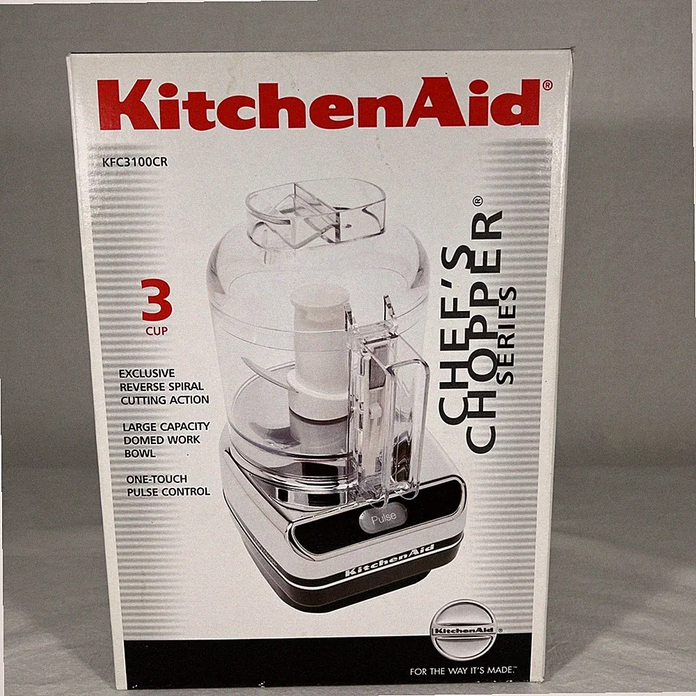 (NEW) KitchenAid KFC3100CR Mini Food Processor 3 Cup Dishwasher Safe Chrome