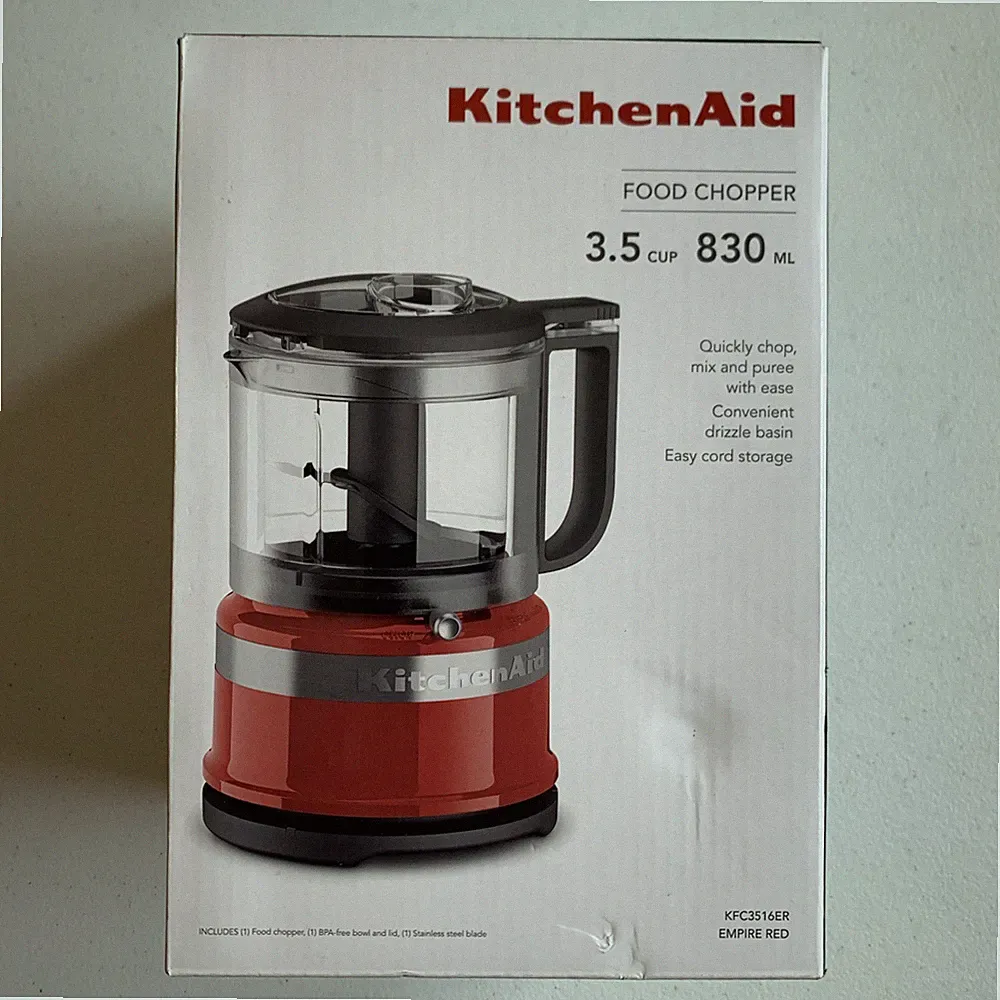 New KitchenAid KFC3516ER 3.5 Cup Mini Food Processor, Empire Red