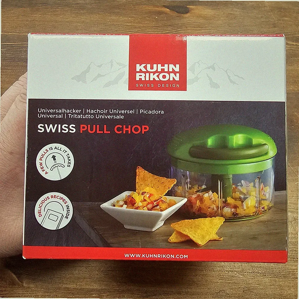 NEW Kuhn Rikon Pull Chop 2-Cup Chopper Food Processor w/ Cord Swiss Design Green
