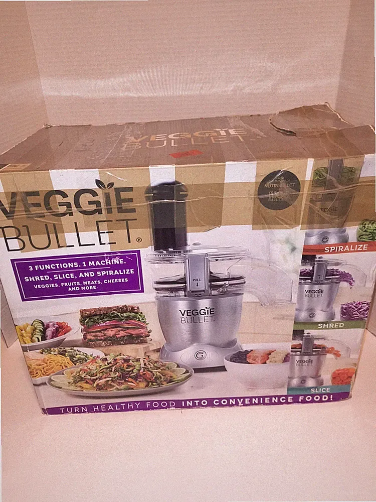 New Magic Bullet Veggie Bullet VB-102 Spiralizer Food Processor & Extra Slicer