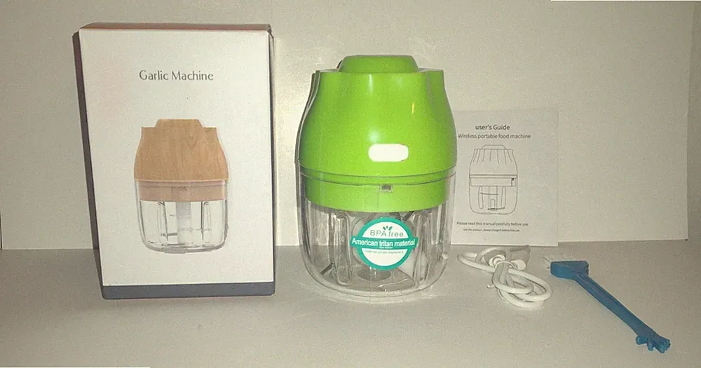 New Open Box Electric Garlic Machine Mini Food Processor Portable Green