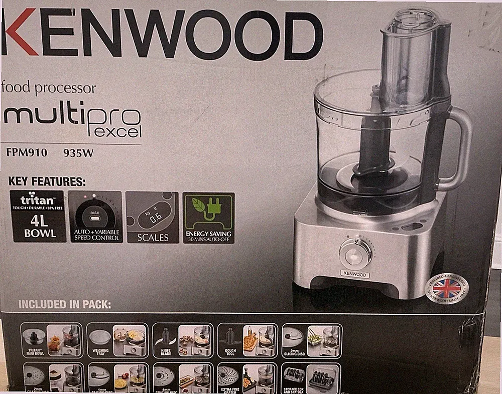 NEW OPEN BOX Kenwood MultiPro Excel FPM910 Food Processor Complete Set Scale