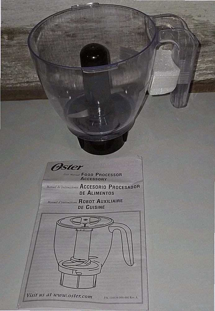 New Oster Food Processor Replacement Assembly 116434- 100-090 Bowl/Blade No Lid